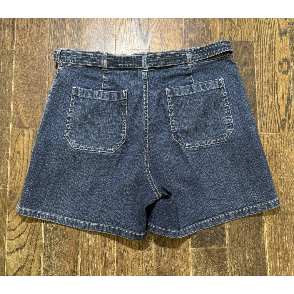Gloria Vanderbilt Jean Shorts Women's Size 10 Blue With Denim Belt High Rise - Picture 2 of 8